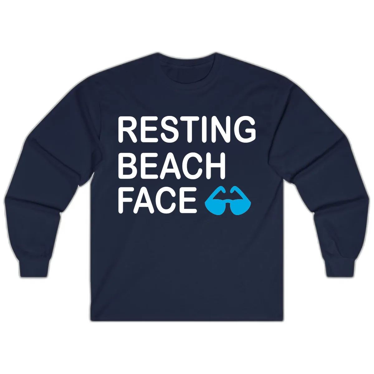 Resting Beach Face Long Sleeve in Navy