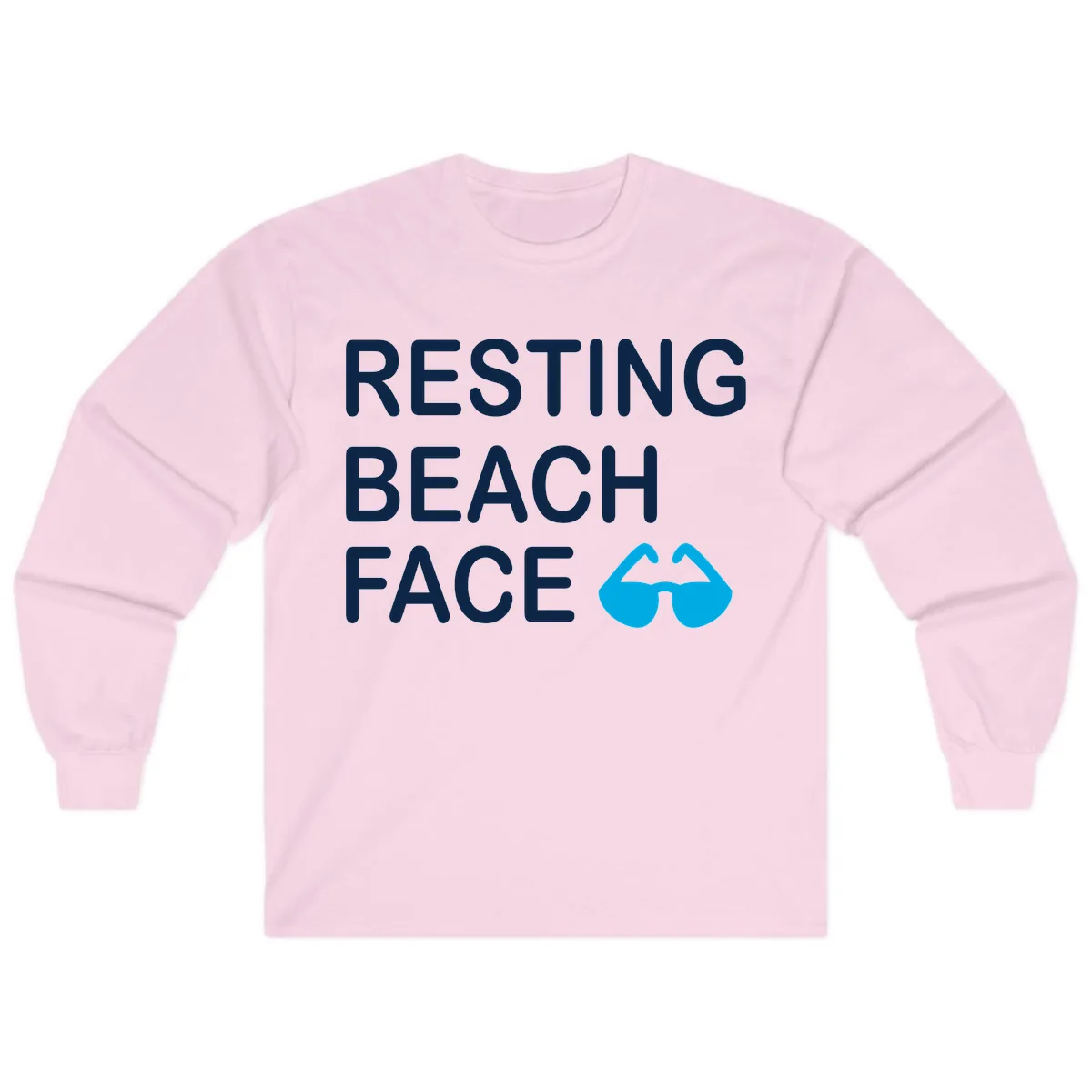 Resting Beach Face Long Sleeve in Light Pink