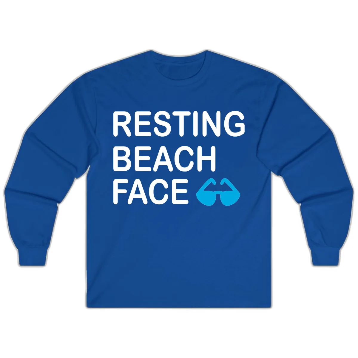 Resting Beach Face Long Sleeve in Royal