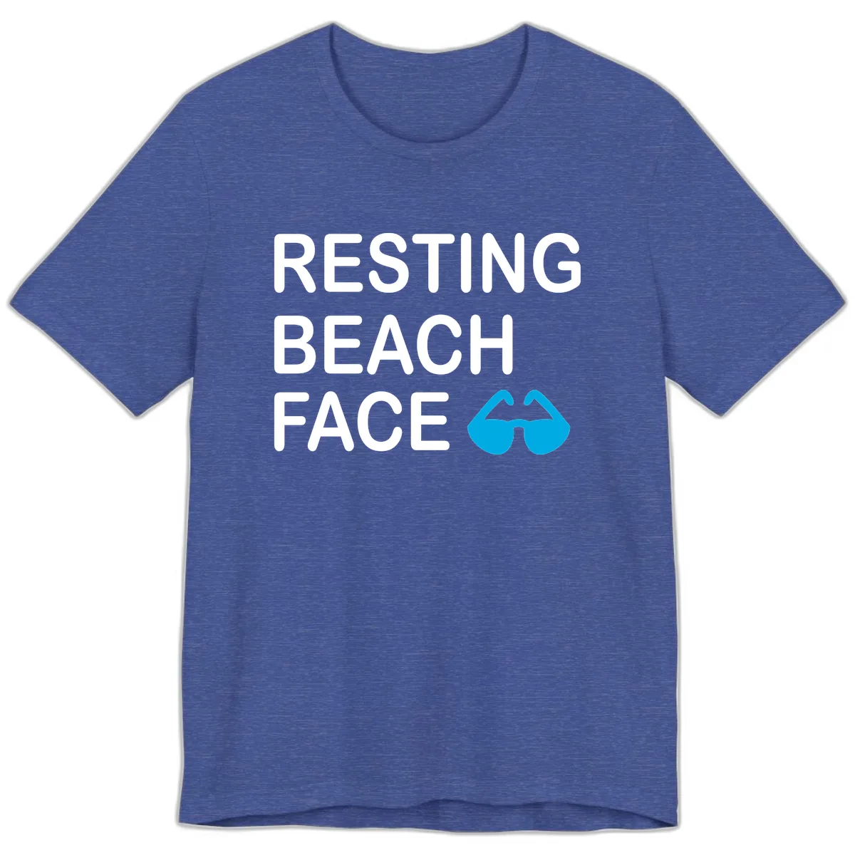 Resting Beach Face Premium T-Shirt in Heather True Royal