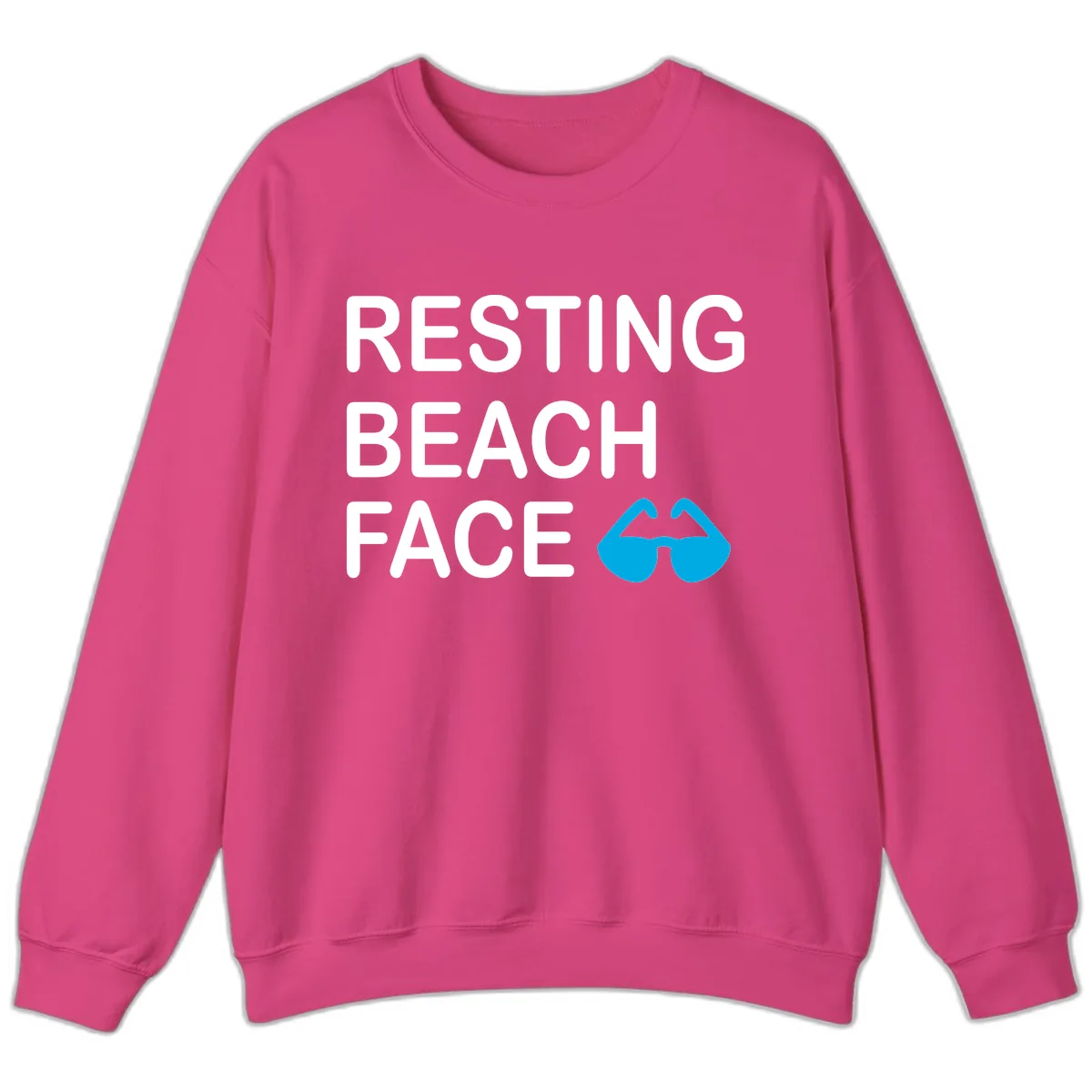 Resting Beach Face Sweatshirt in Heliconia