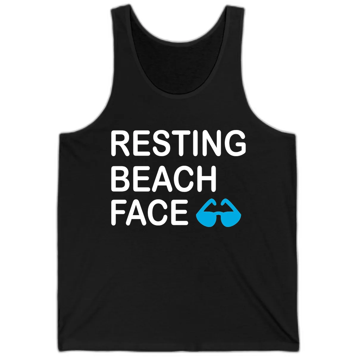 Resting Beach Face Tank in Black