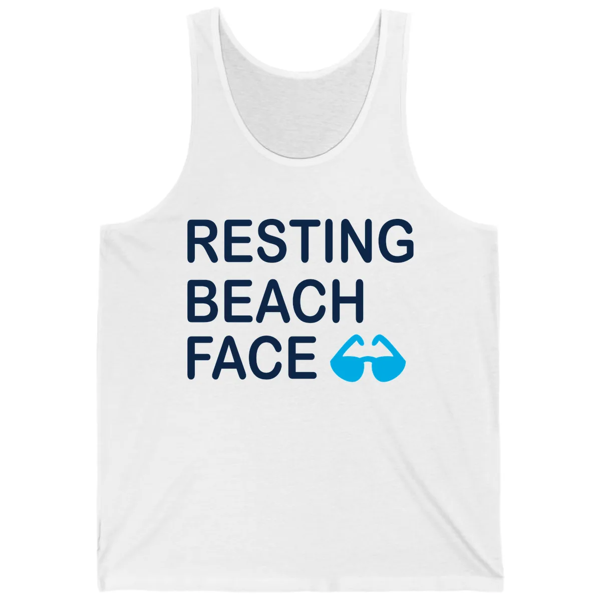 Resting Beach Face Tank in White