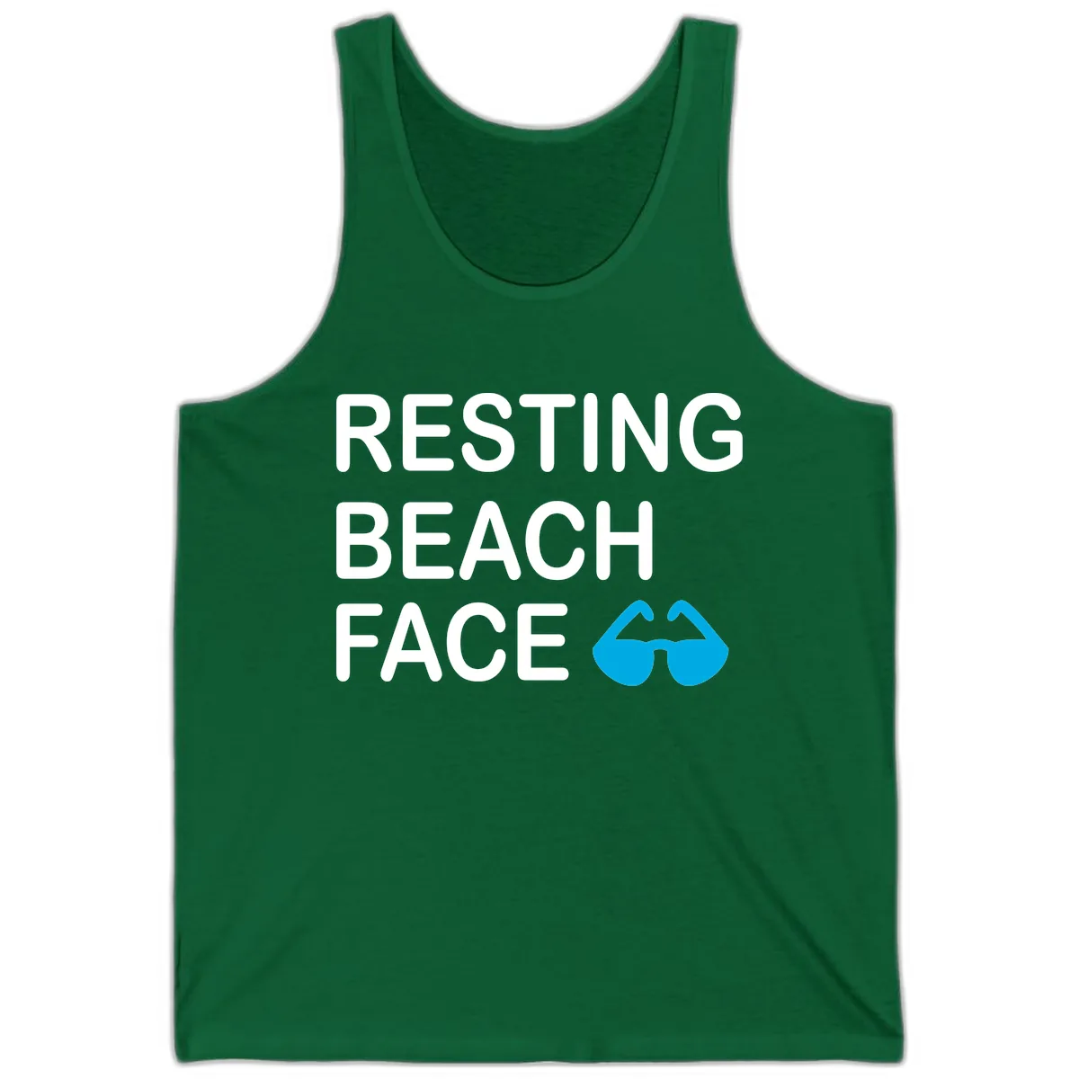 Resting Beach Face Tank in Kelly