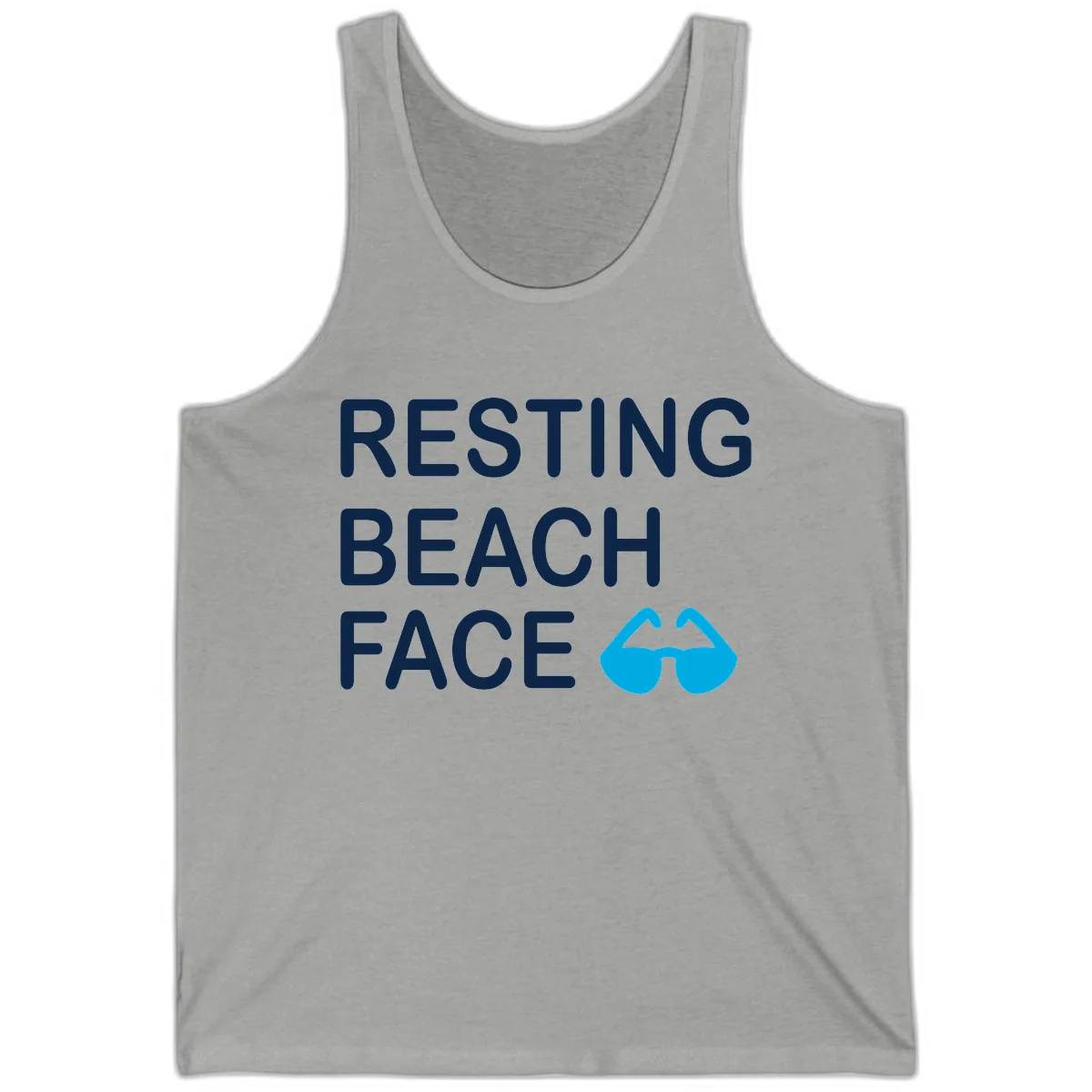 Resting Beach Face Tank in Athletic Heather