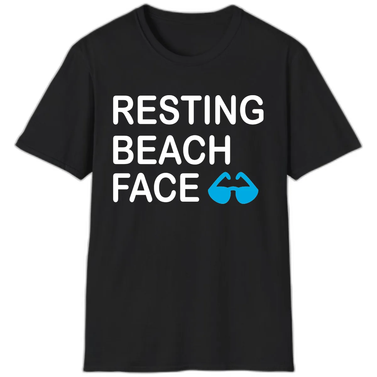 Resting Beach Face T-Shirt in Black
