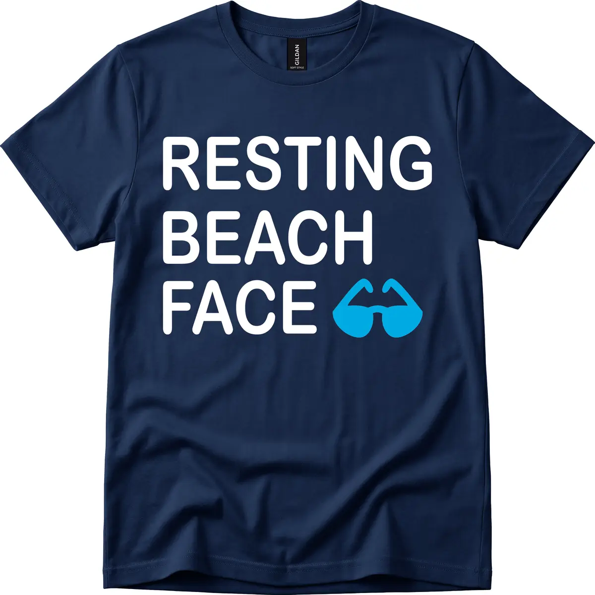 Resting Beach Face T-Shirt in Navy