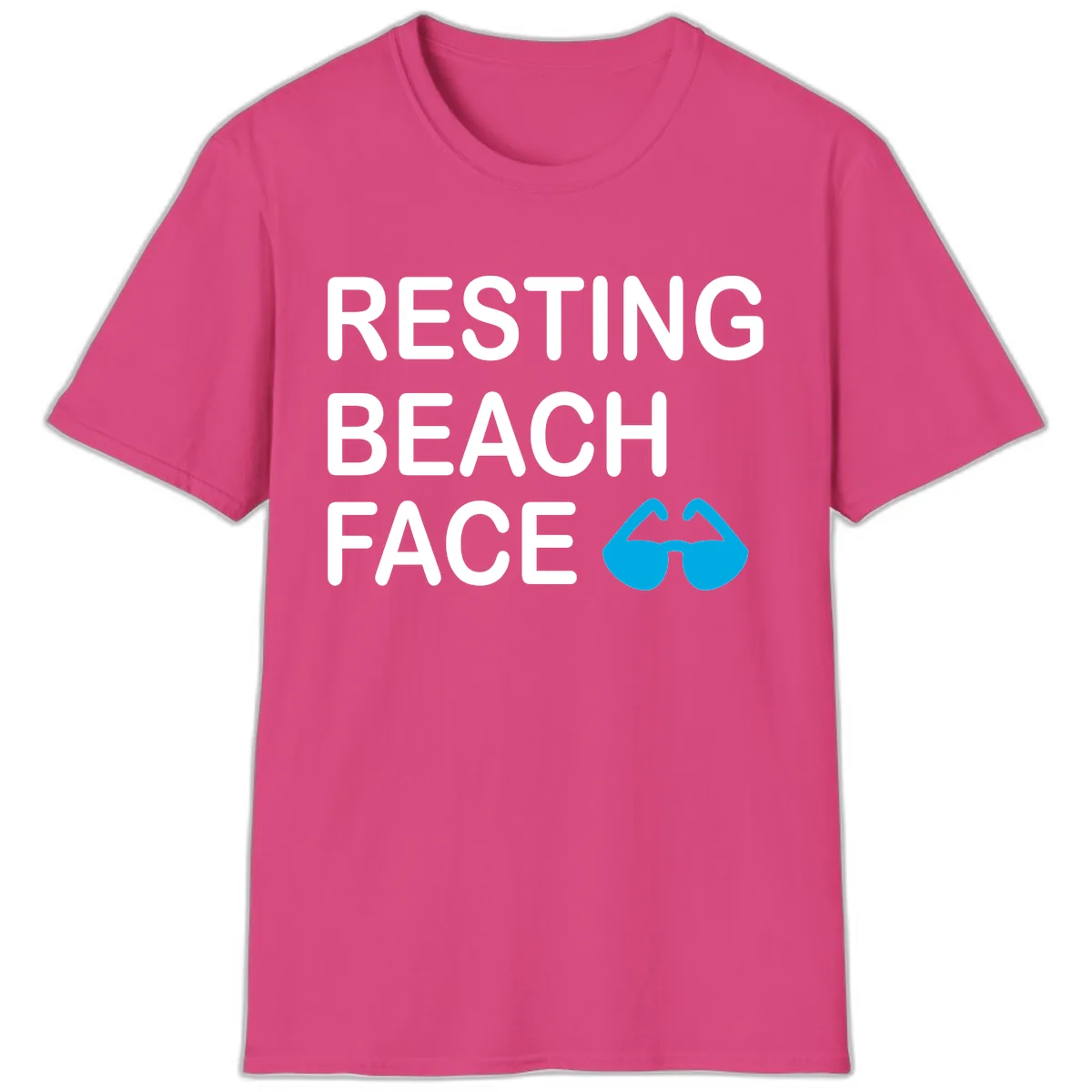 Resting Beach Face T-Shirt in Heliconia