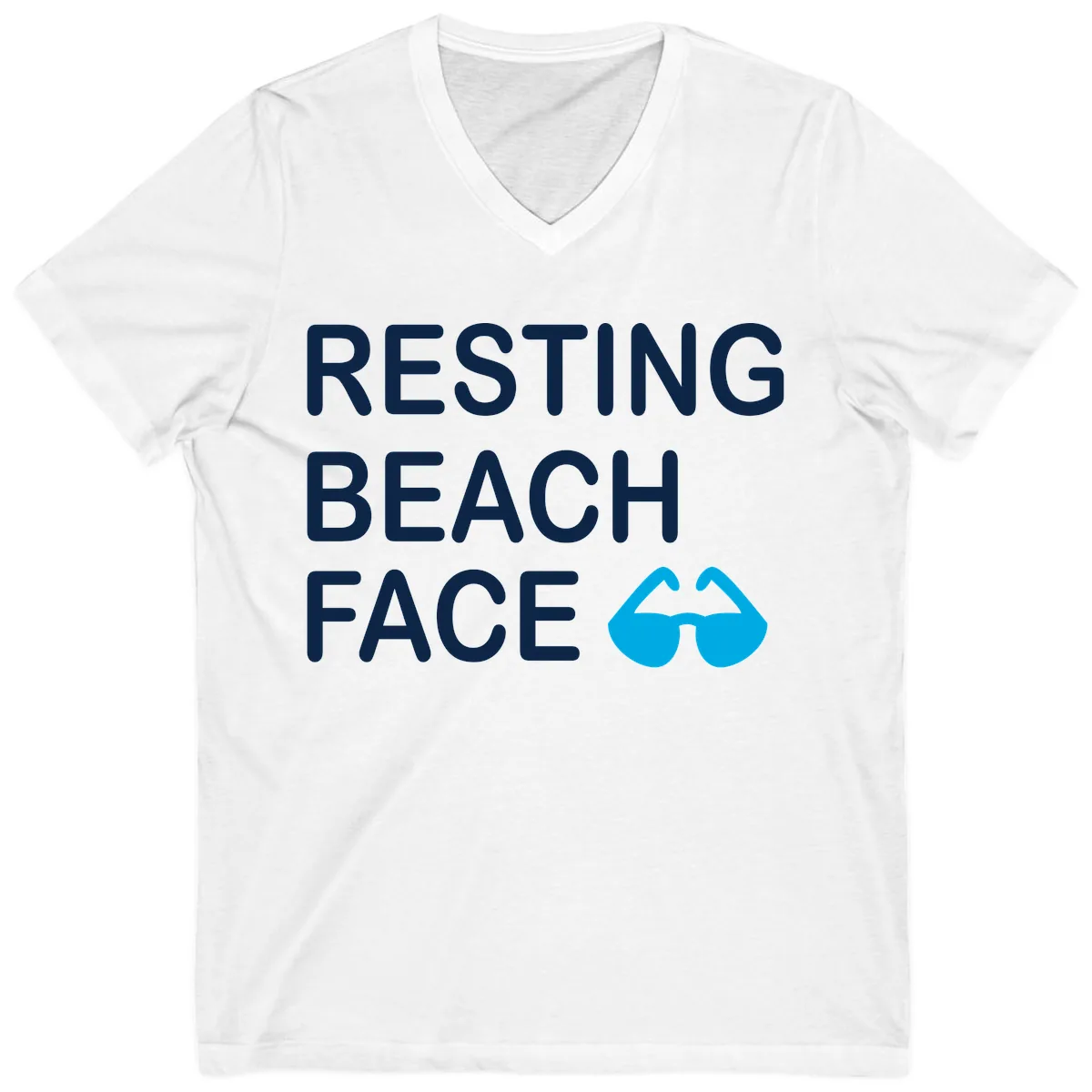 Resting Beach Face V-Neck in White