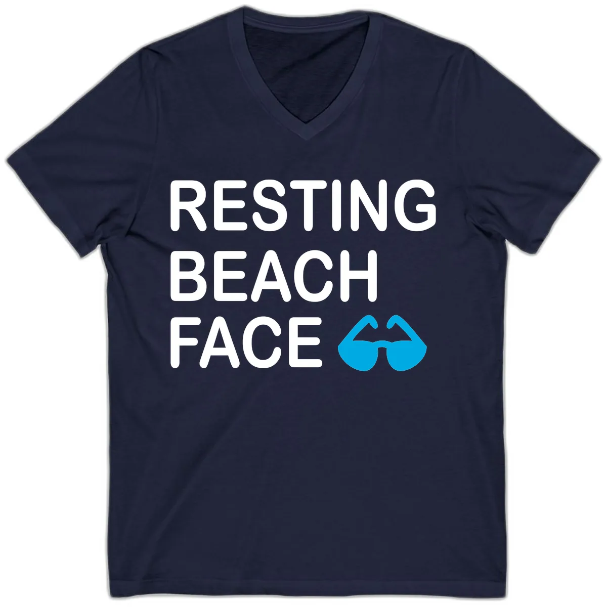 Resting Beach Face V-Neck in Navy