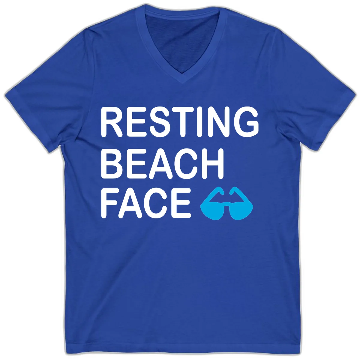 Resting Beach Face V-Neck in True Royal