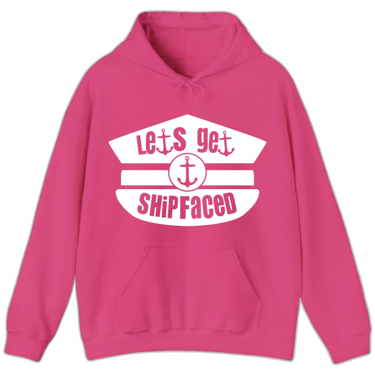 Let's Get Shipfaced Hoodie in Heliconia