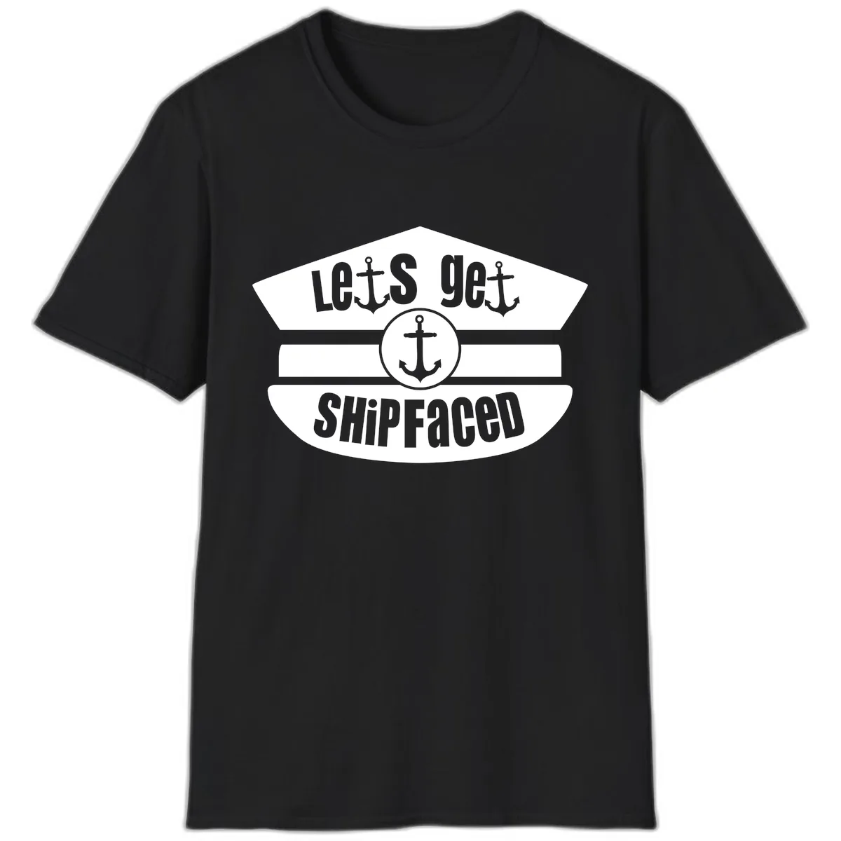 Let's Get Shipfaced T-Shirt in Black