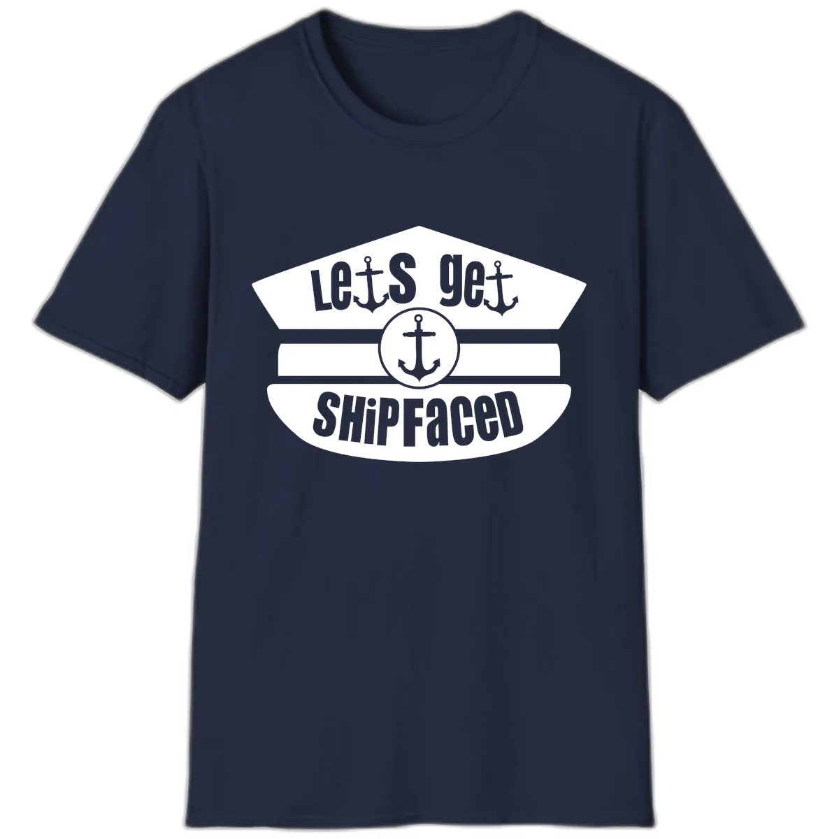 Let's Get Shipfaced T-Shirt in Navy