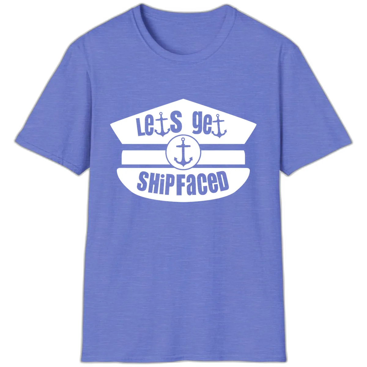 Let's Get Shipfaced T-Shirt in Heather Royal