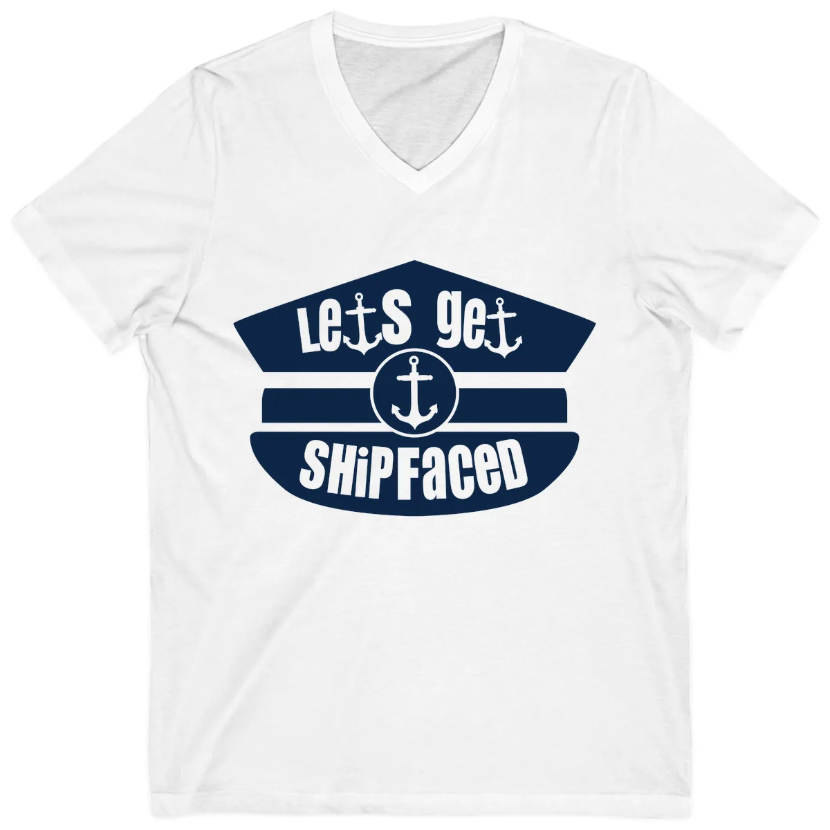 Let's Get Shipfaced V-Neck in White