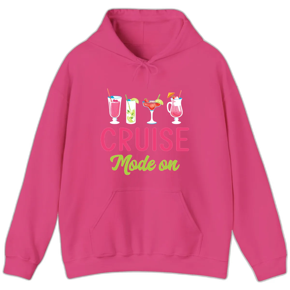 Cruise Mode On Hoodie in Heliconia
