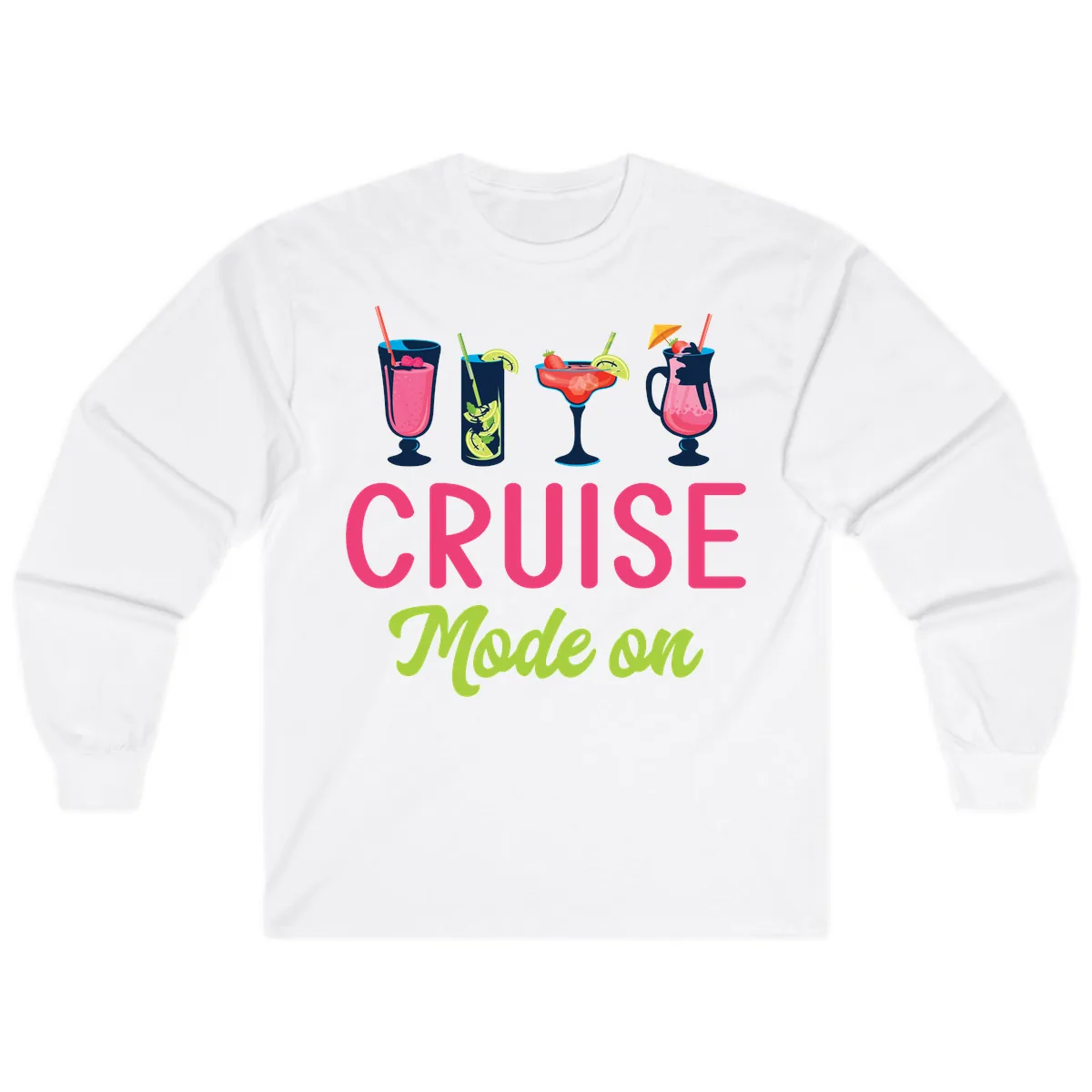 Cruise Mode On Long Sleeve in White