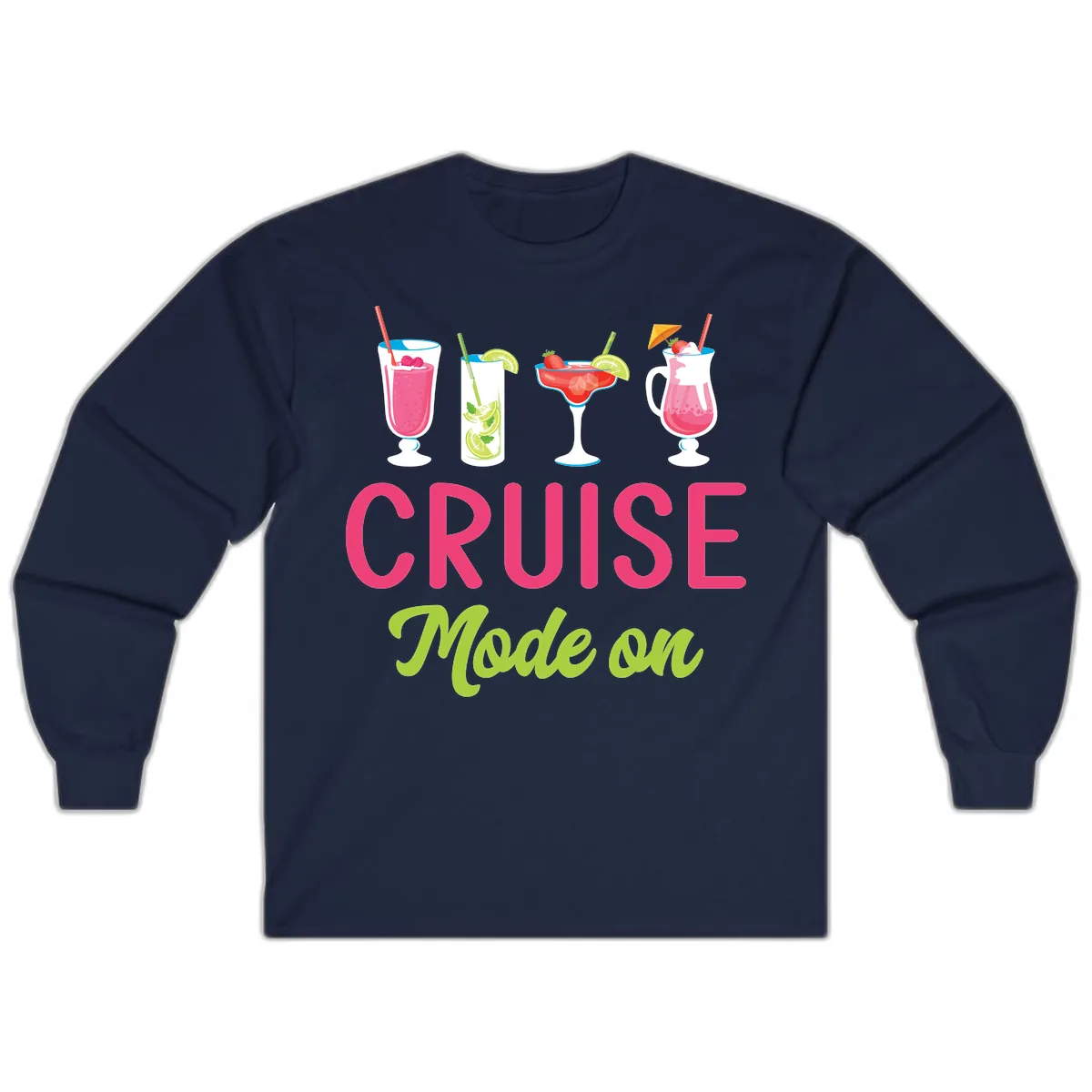 Cruise Mode On Long Sleeve in Navy