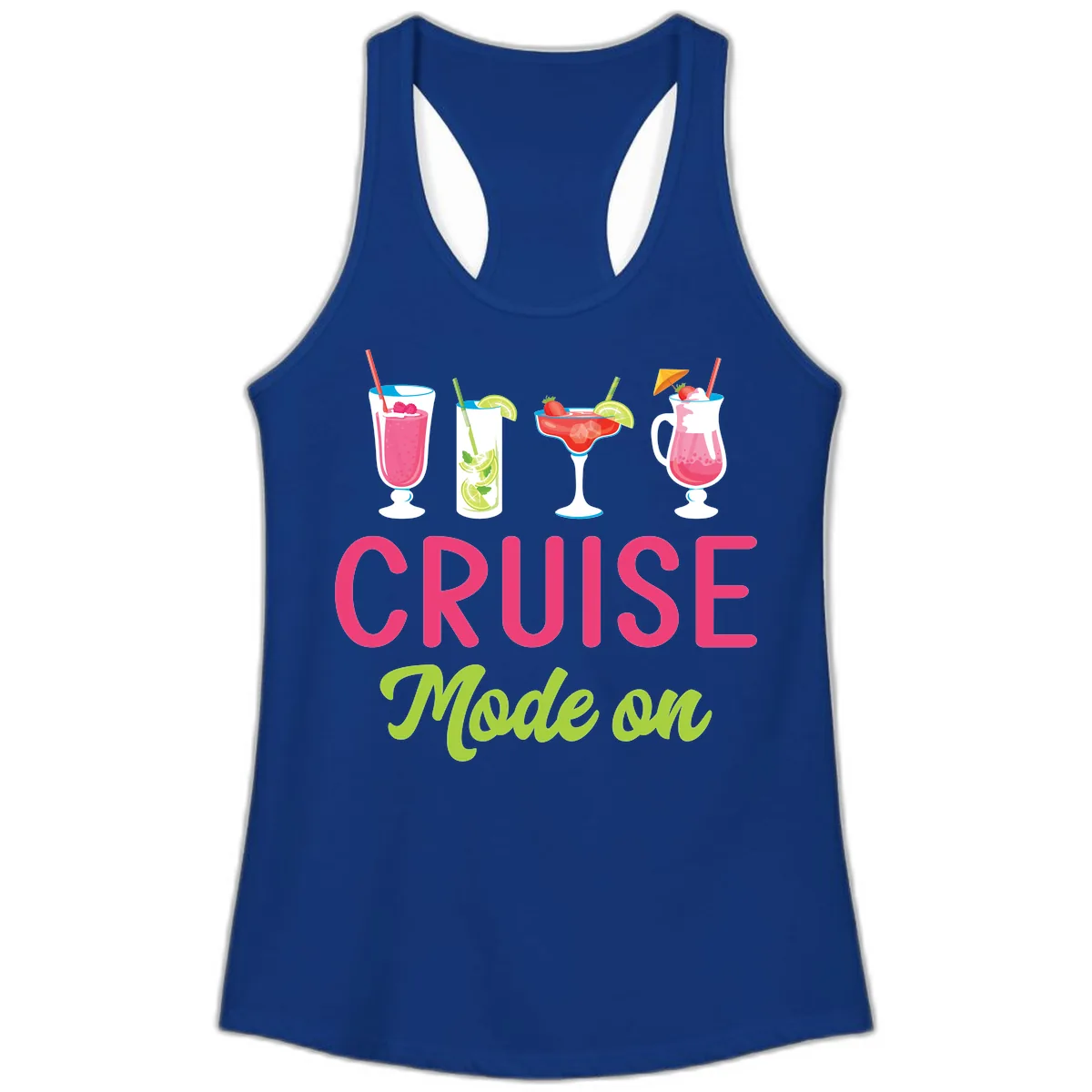 Cruise Mode On Ladies Tank in Solid Royal