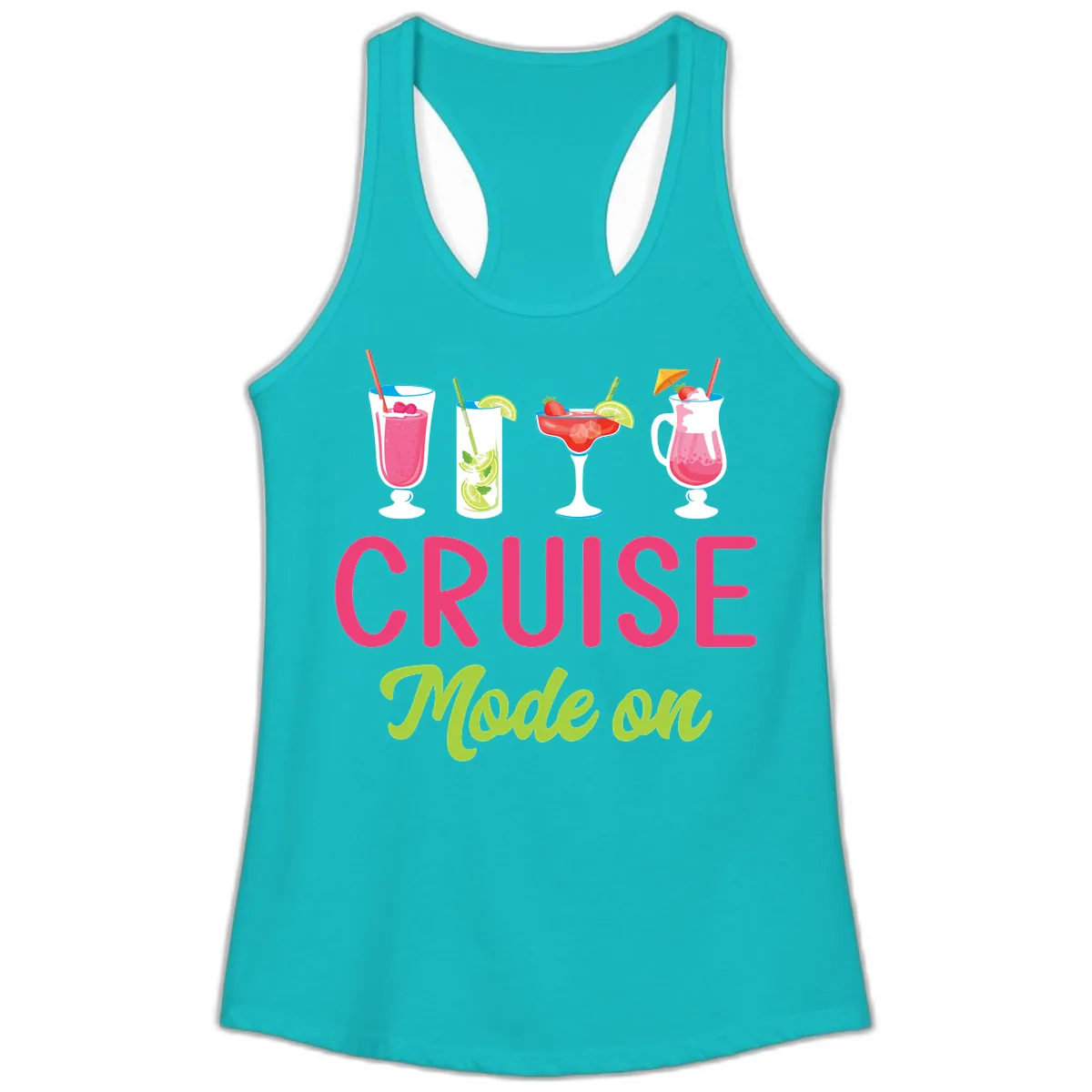 Cruise Mode On Ladies Tank in Tahiti Blue