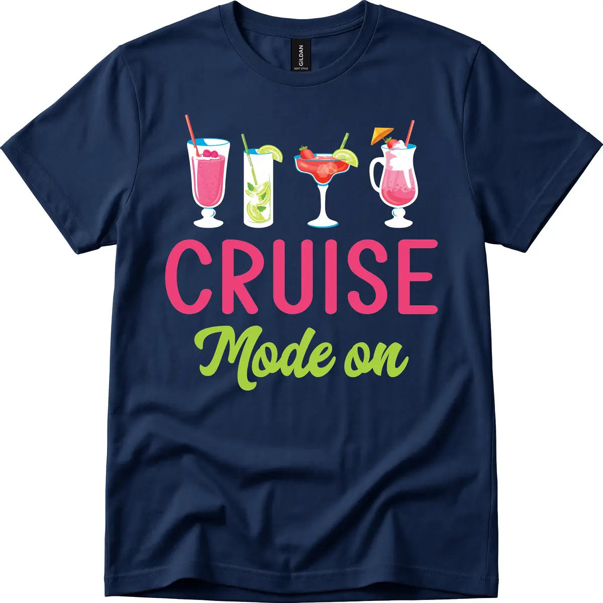 Cruise Mode On T-Shirt in Navy