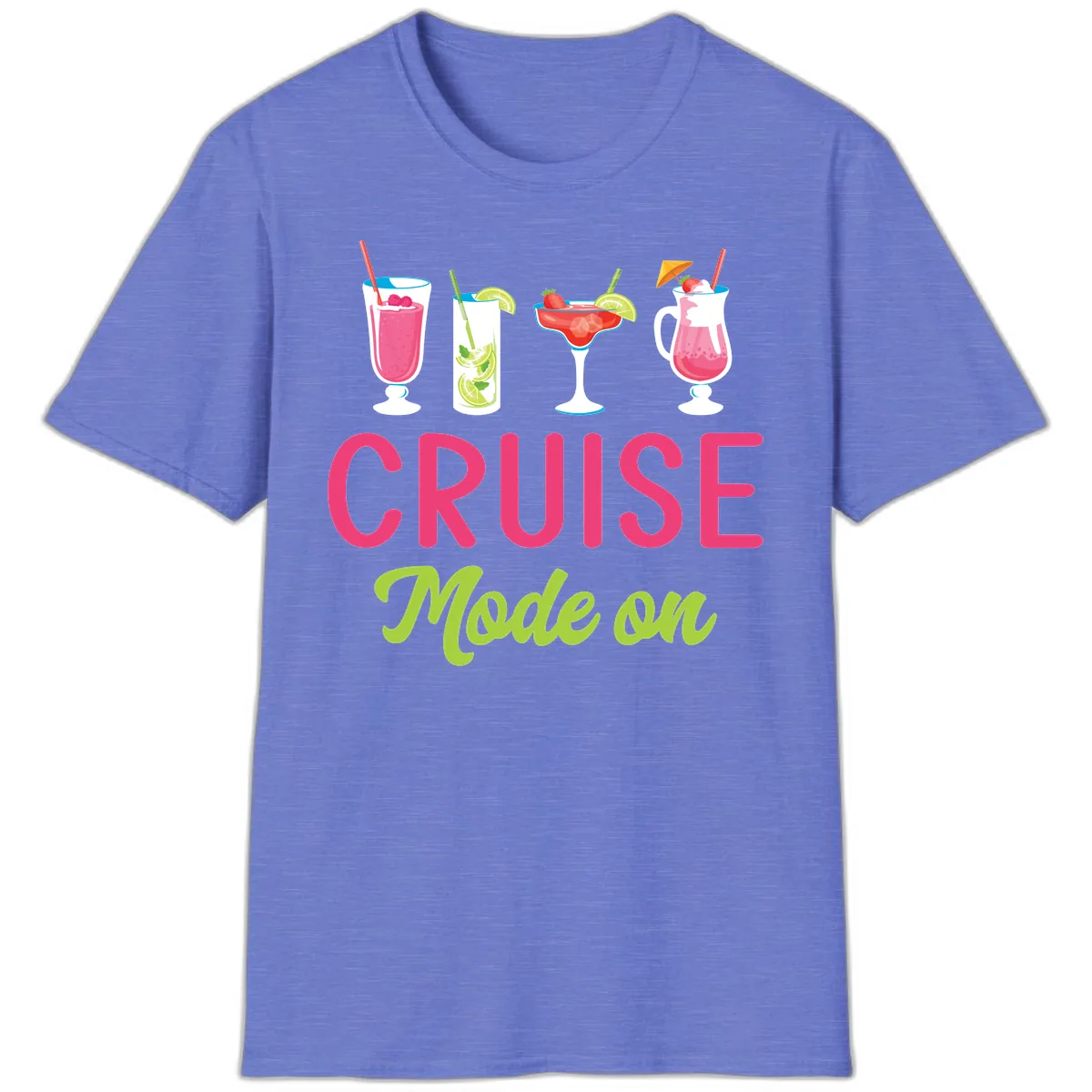 Cruise Mode On T-Shirt in Heather Royal