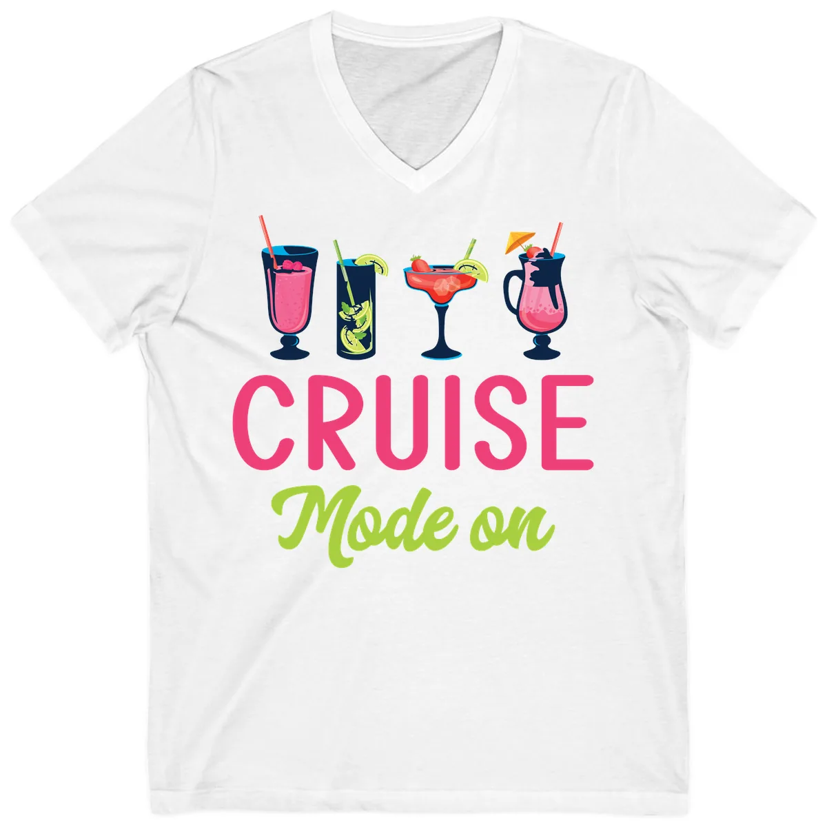 Cruise Mode On V-Neck in White