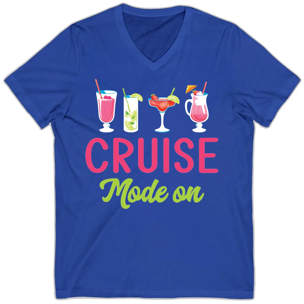 Cruise Mode On V-Neck in True Royal