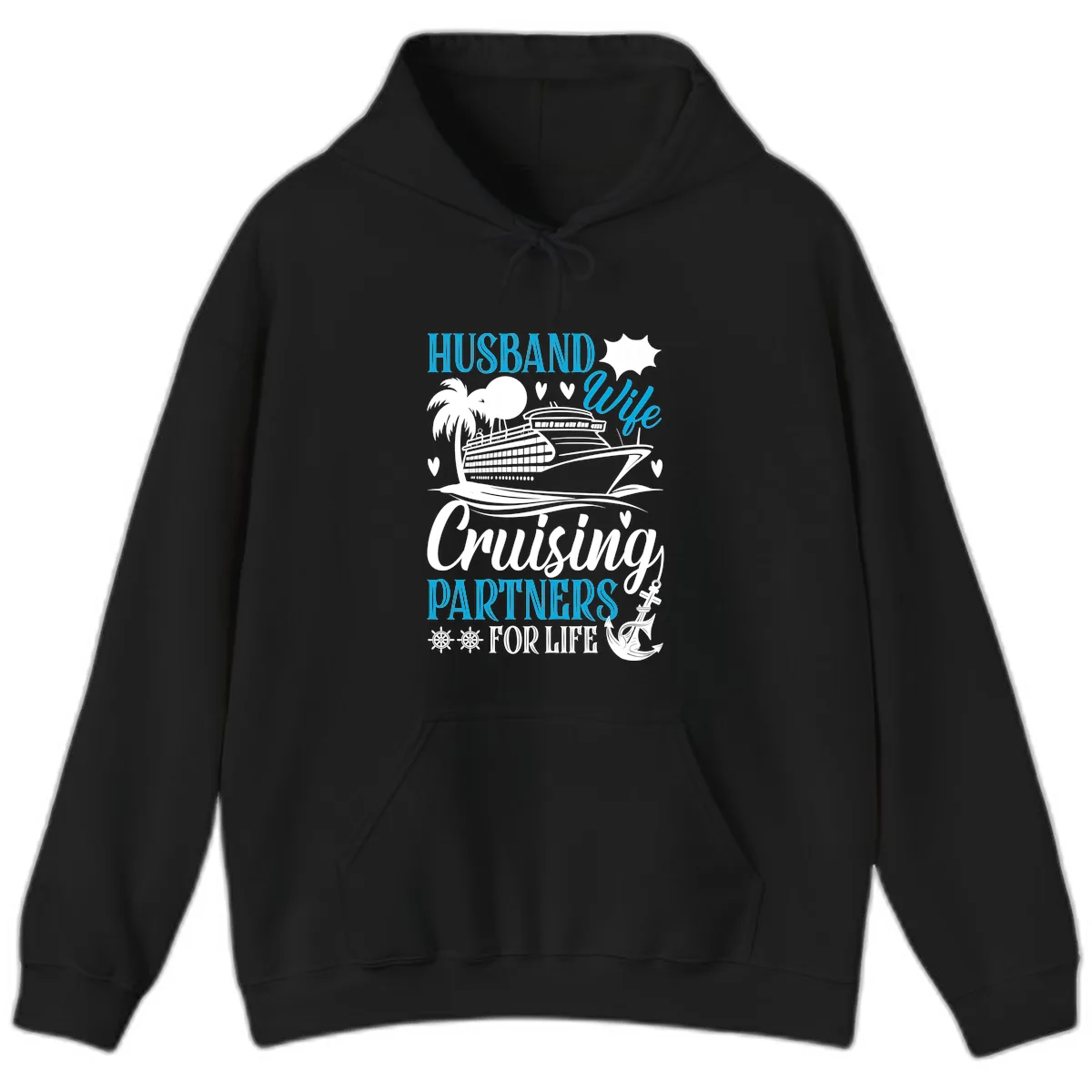 Husband Cruising Partners For Life Hoodie in Black