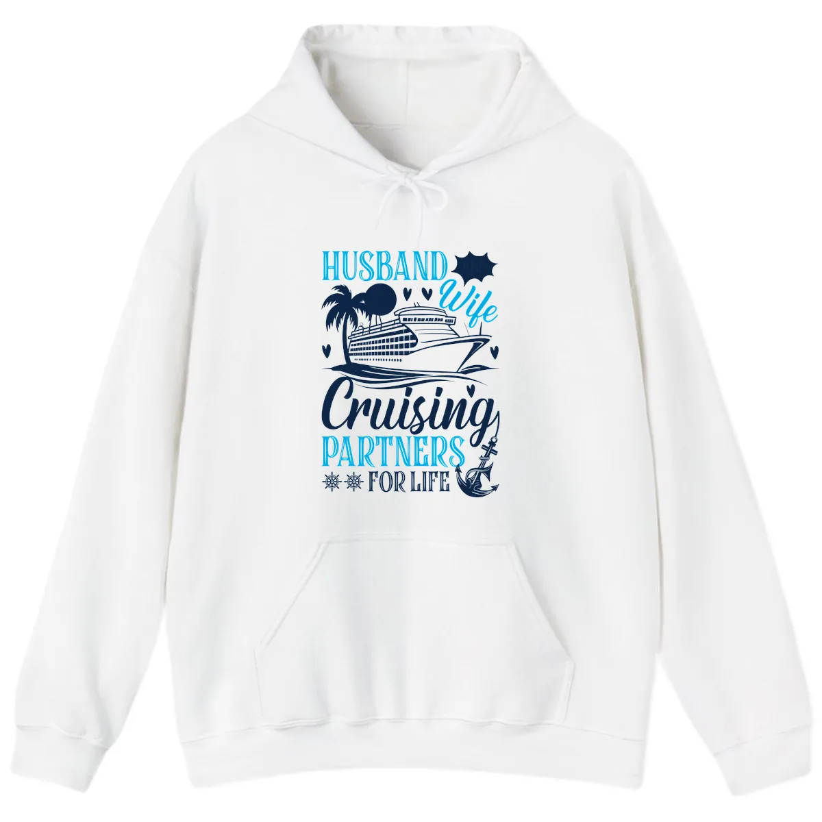 Husband Cruising Partners For Life Hoodie in White