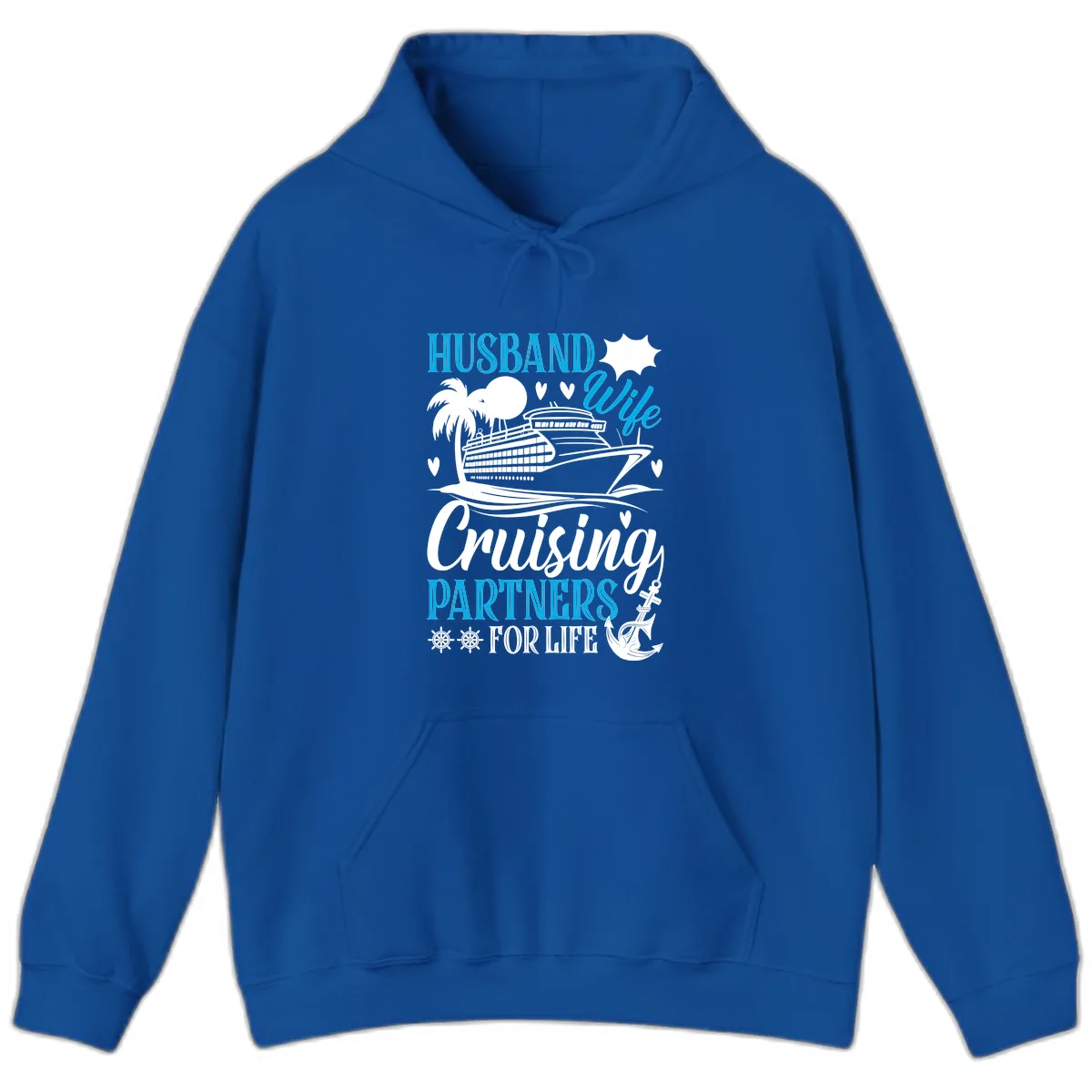 Husband Cruising Partners For Life Hoodie in Royal