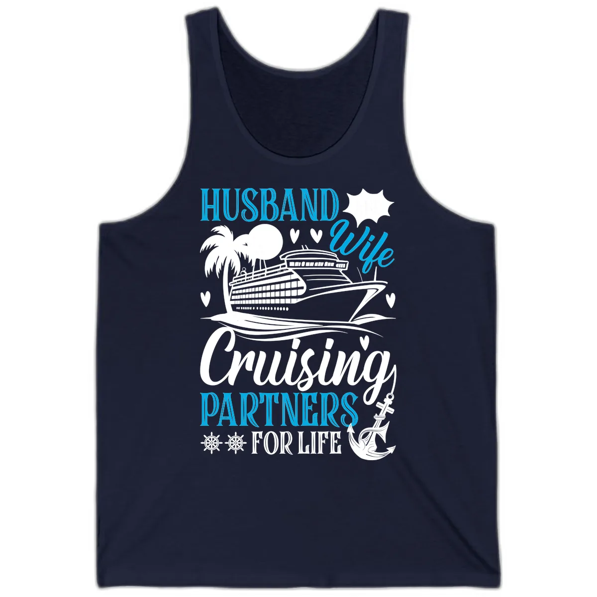 Husband Cruising Partners For Life Tank in Navy