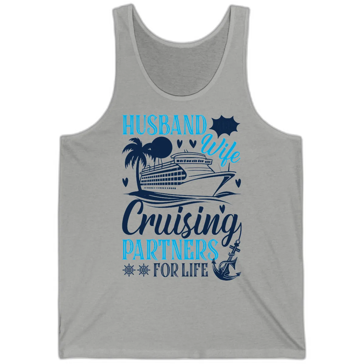 Husband Cruising Partners For Life Tank in Athletic Heather