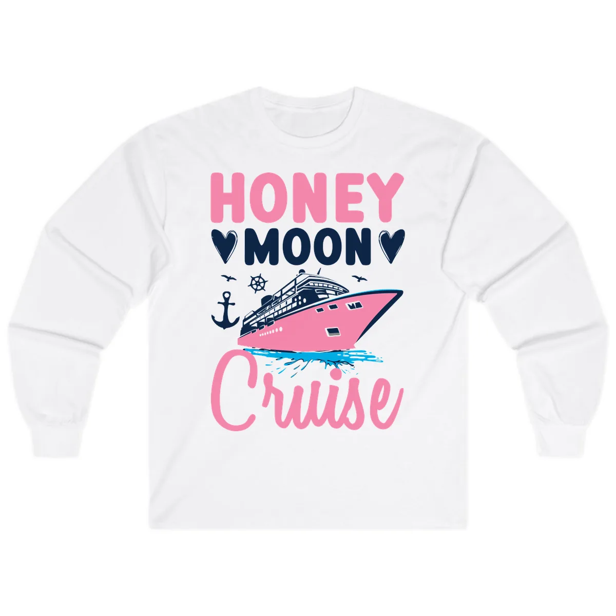 Honeymoon Cruise Club Long Sleeve in White