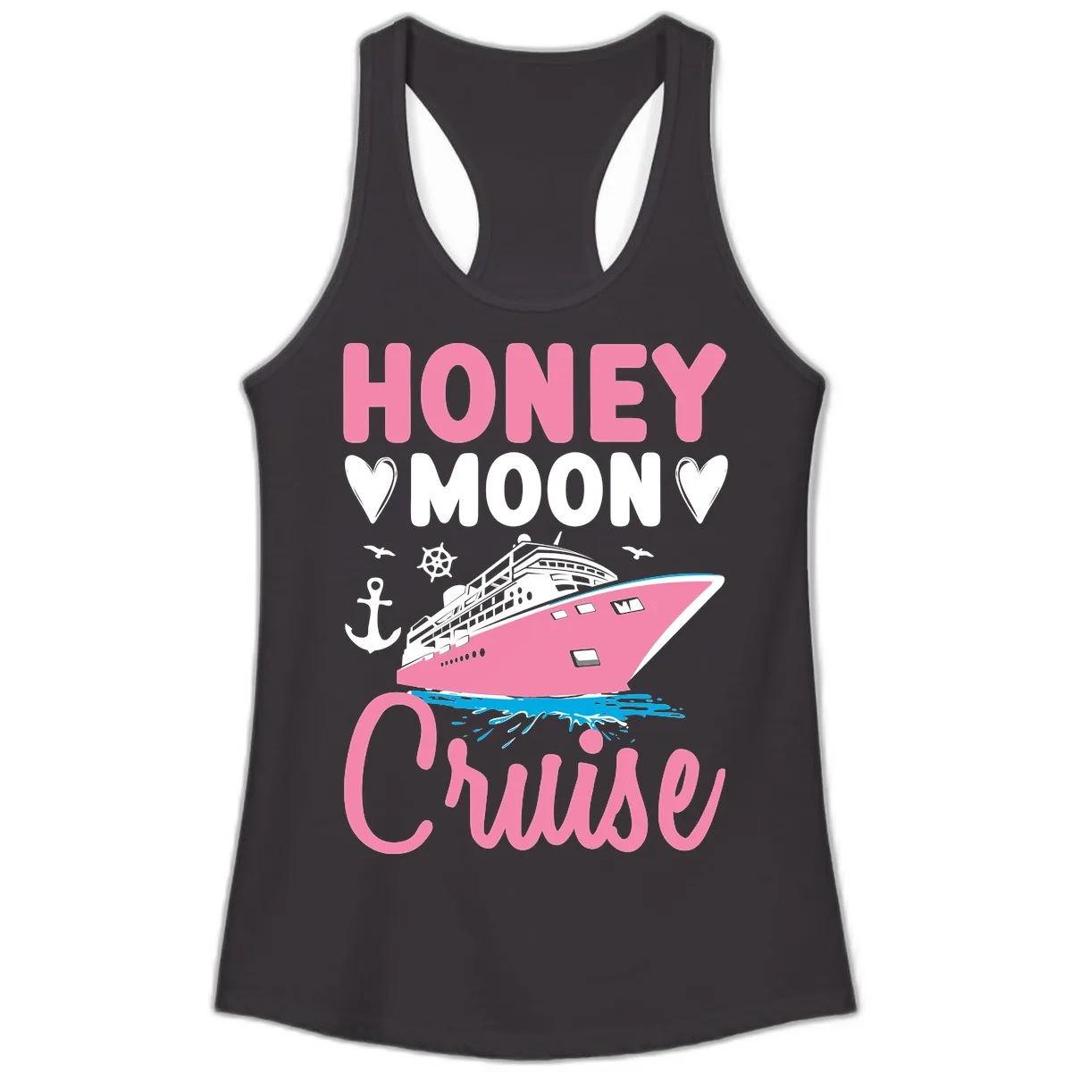 Honeymoon Cruise Club Ladies Tank in Black