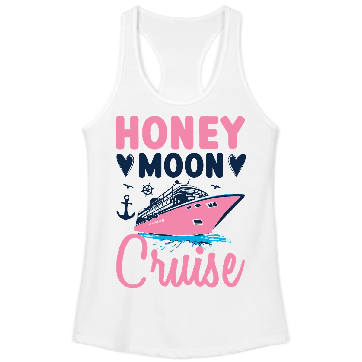 Honeymoon Cruise Club Ladies Tank in White