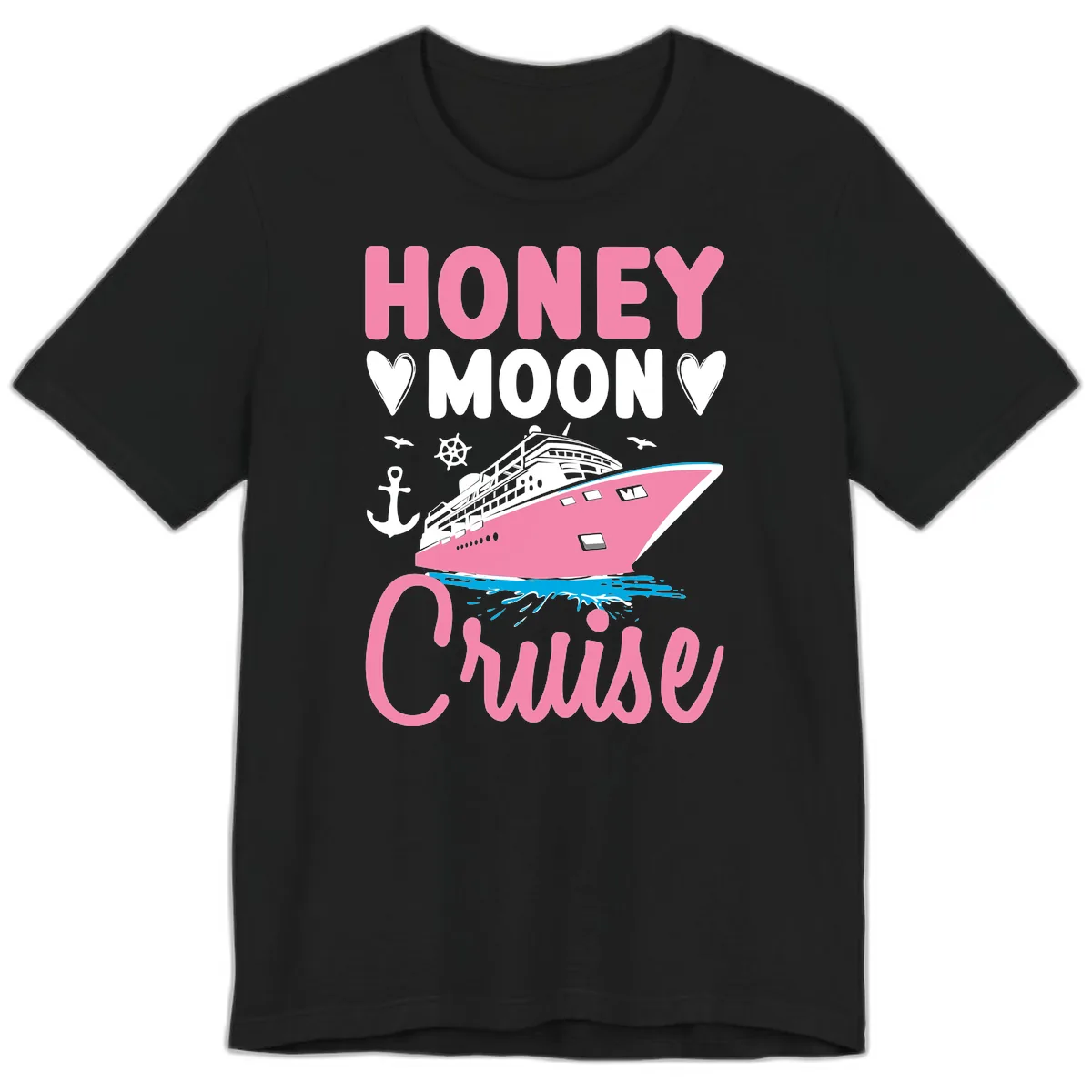 Honeymoon Cruise Club Premium T-Shirt in Black