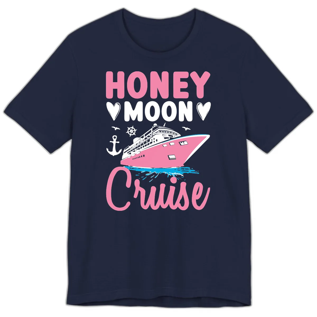 Honeymoon Cruise Club Premium T-Shirt in Navy