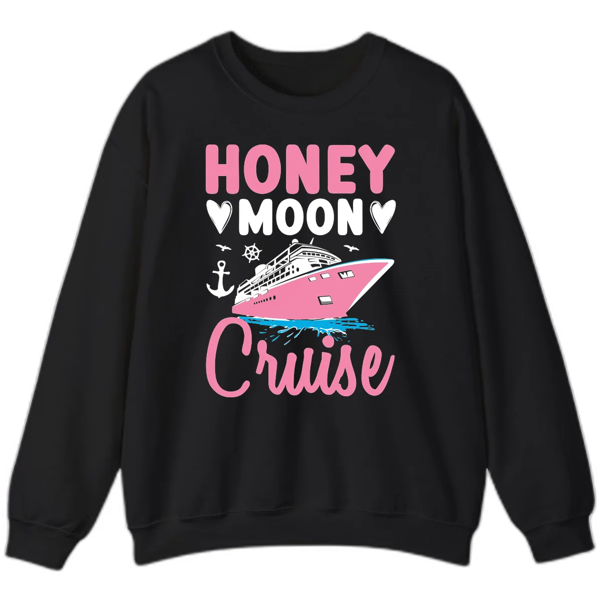 Honeymoon Cruise Club Sweatshirt in Black