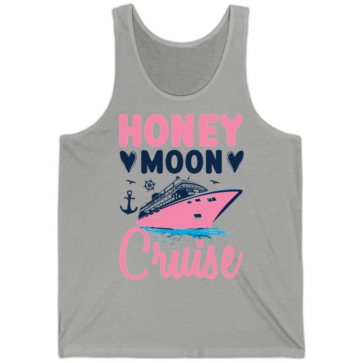 Honeymoon Cruise Club Tank in Athletic Heather