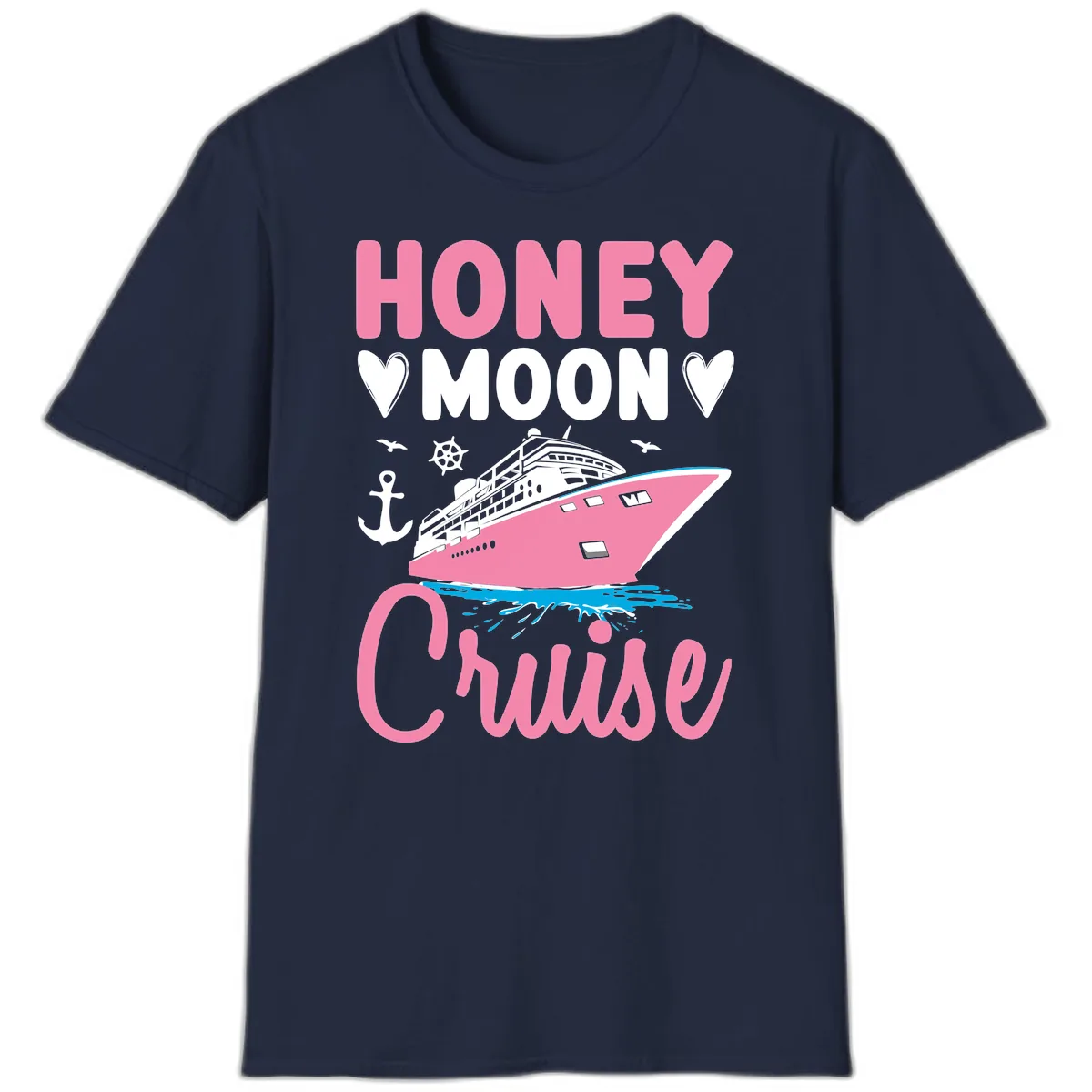 Honeymoon Cruise Club T-Shirt in Navy