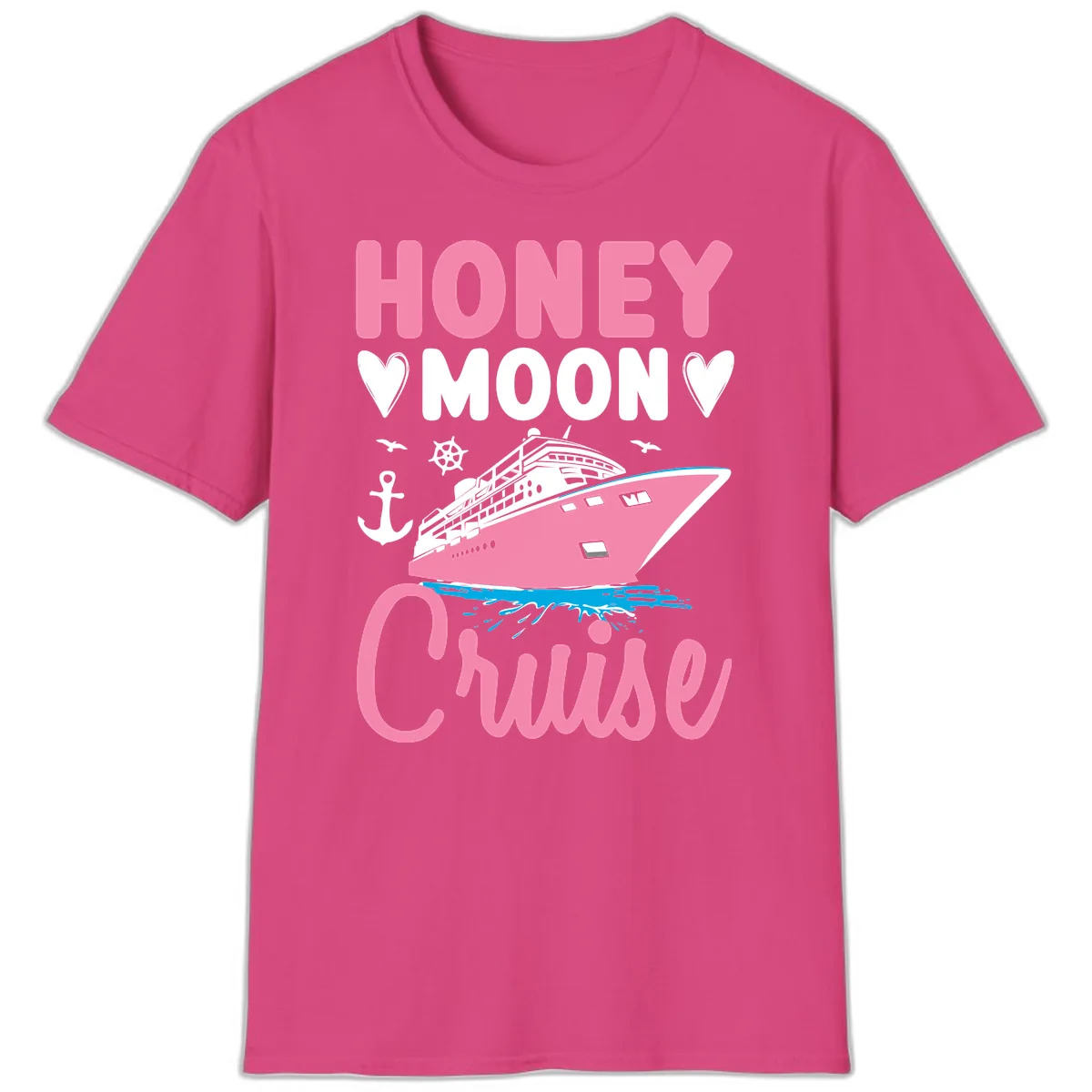 Honeymoon Cruise Club T-Shirt in Heliconia