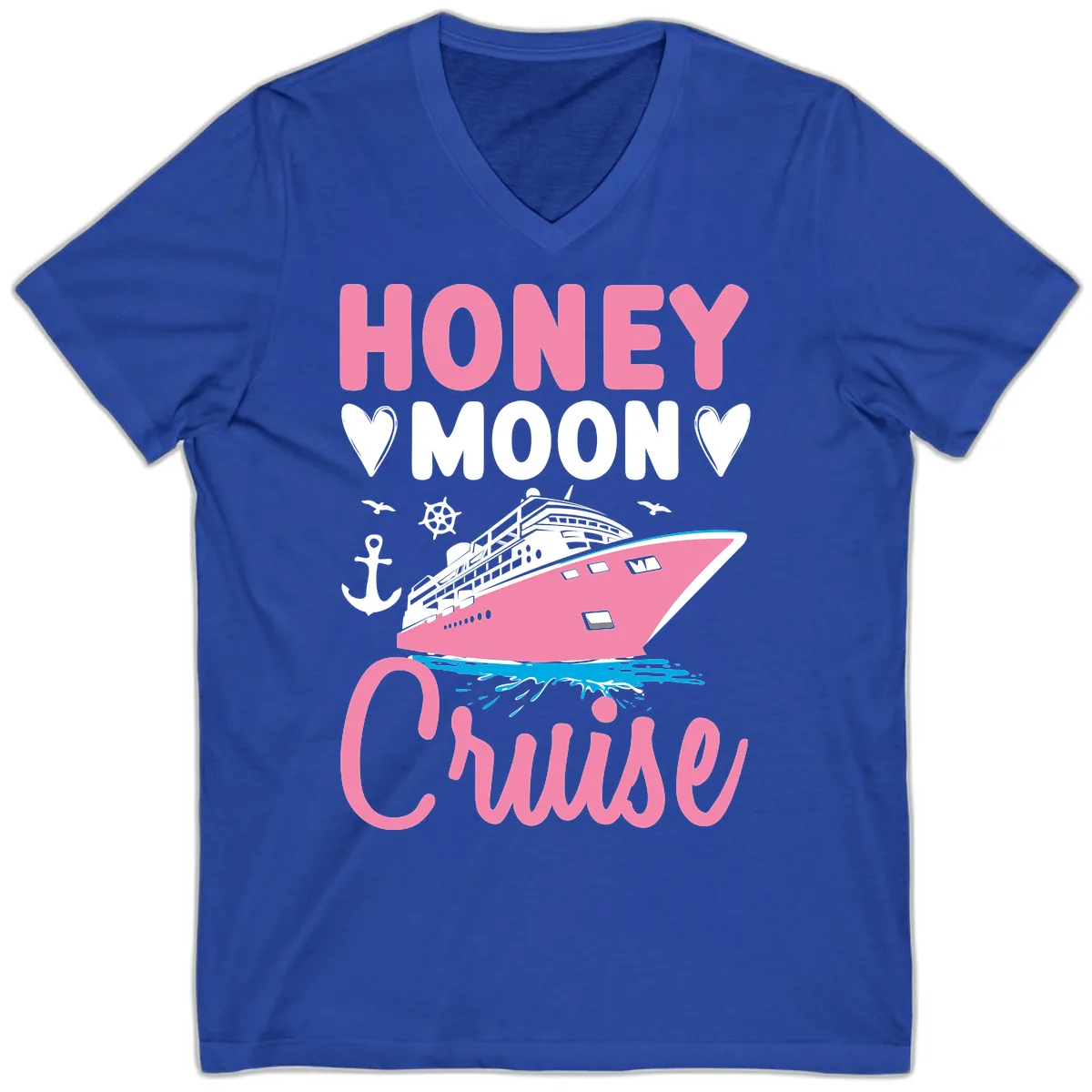 Honeymoon Cruise Club V-Neck in True Royal