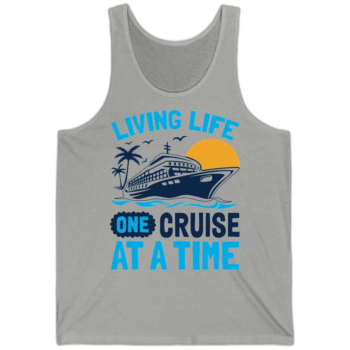 Living Life One Cruise At A Time Tank in Athletic Heather