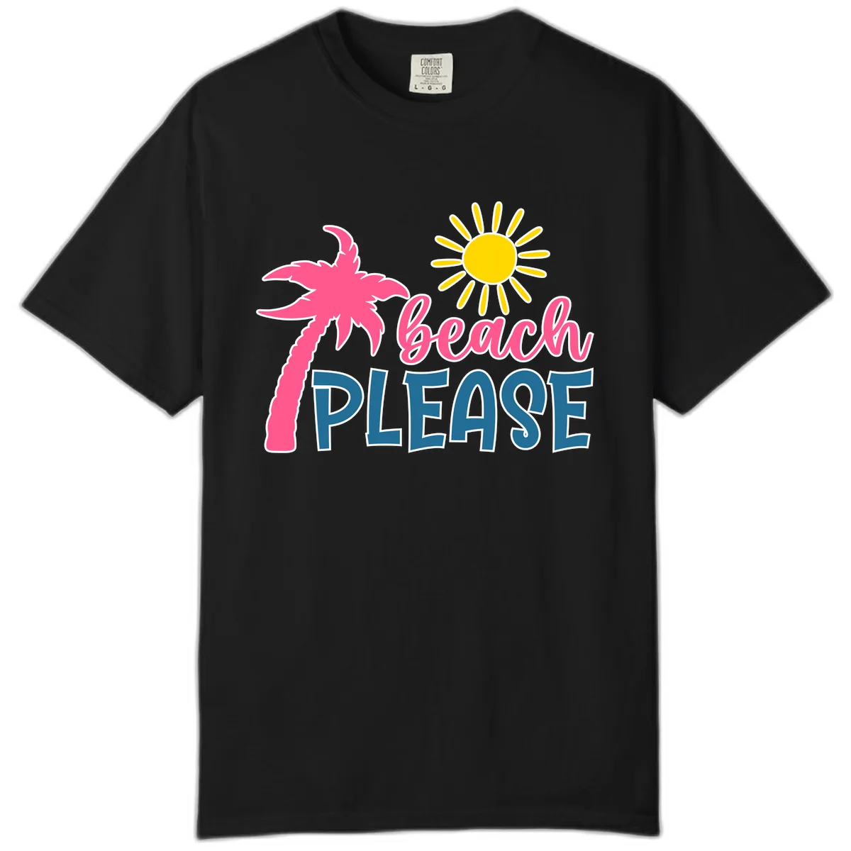 Beach Please Palm Sun Comfort Color in Black