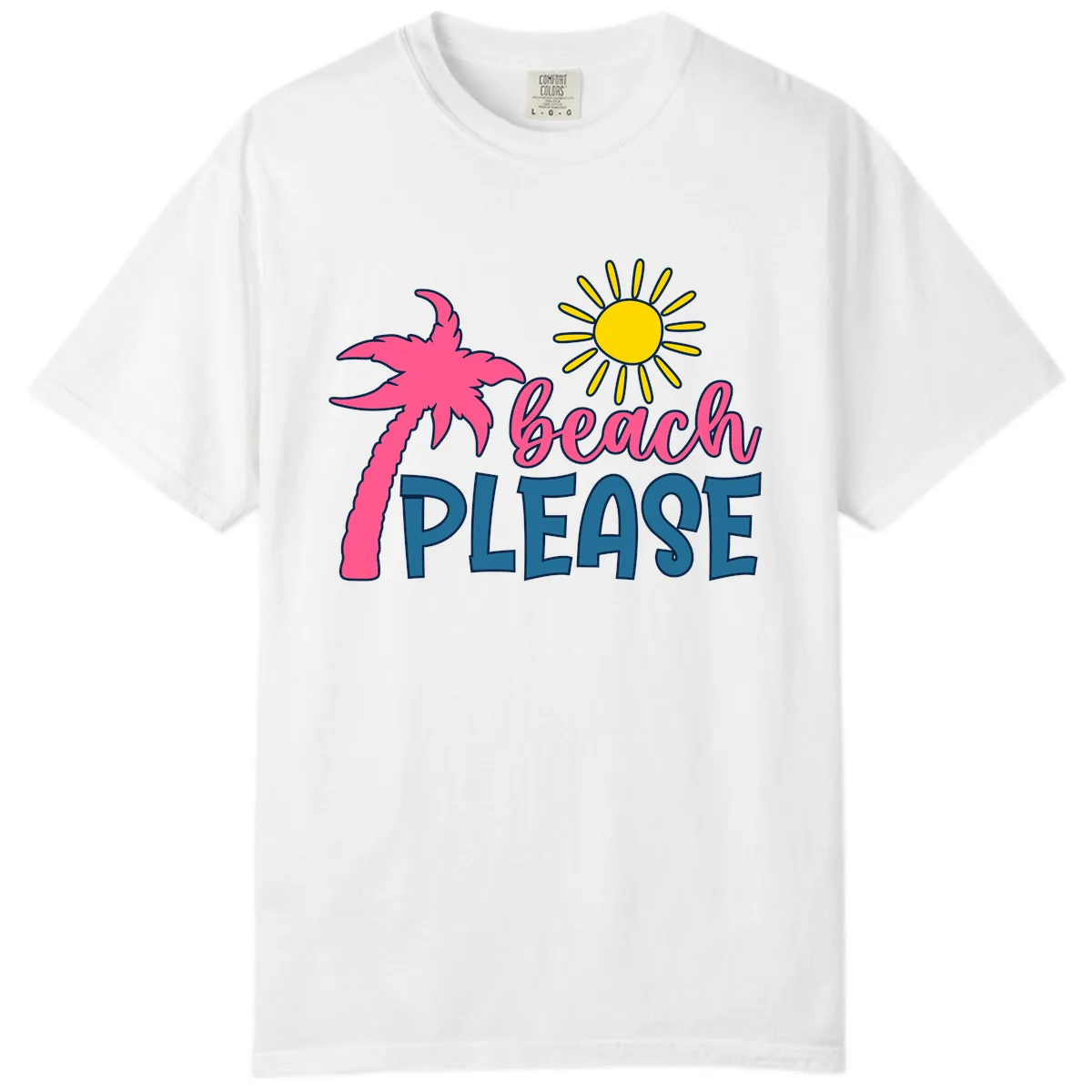 Beach Please Palm Sun Comfort Color in White