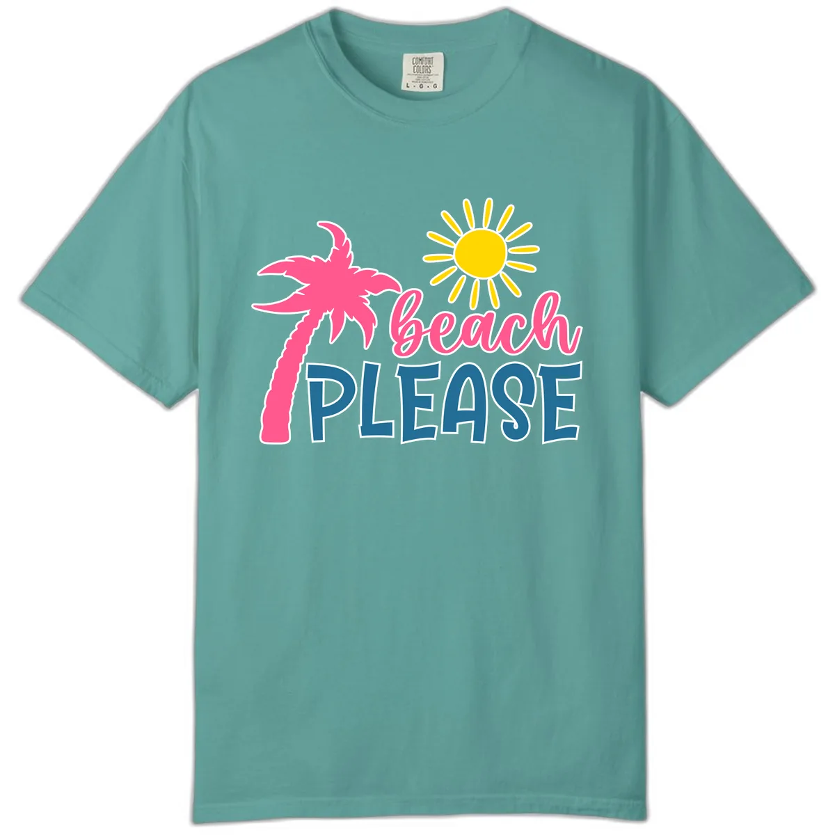 Beach Please Palm Sun Comfort Color in Seafoam