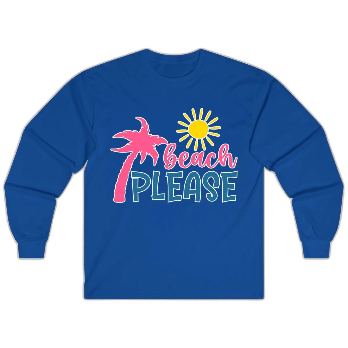 Beach Please Palm Sun Long Sleeve in Royal