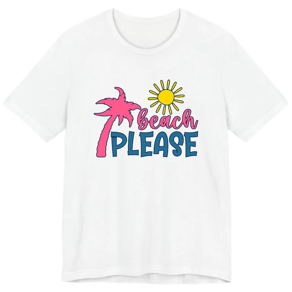 Beach Please Palm Sun Premium T-Shirt in White